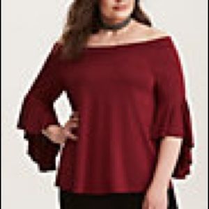 Off Shoulder Bell Sleeve Top